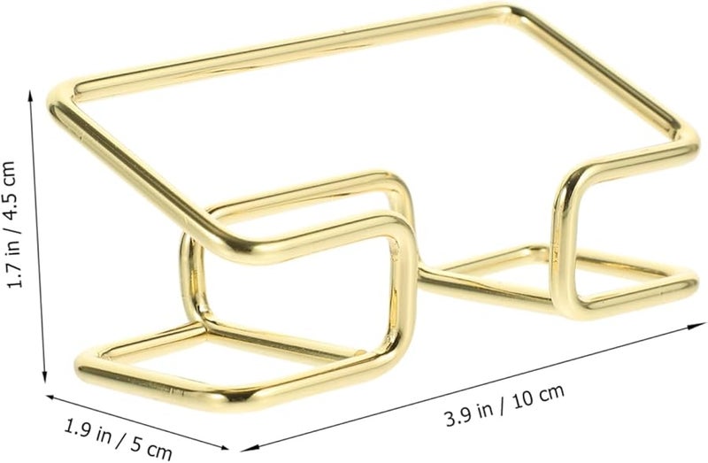 Gold Metal Business Card Holder Desktop Stand Elegant Wire Display Rack Office Desk - Image 2